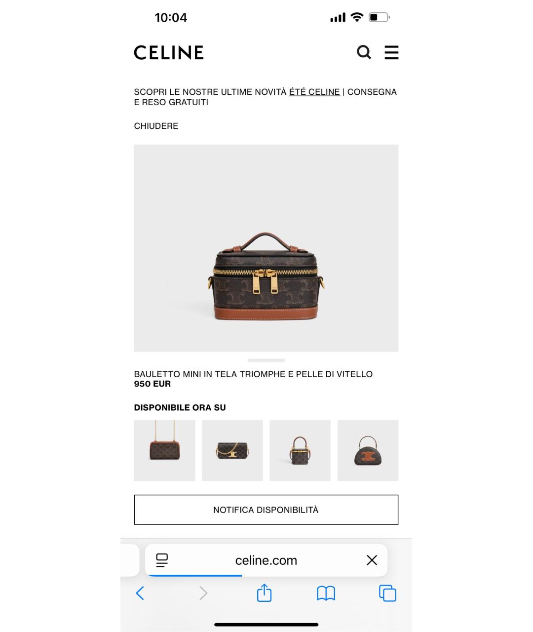 CELINE Коричневая кожаная сумка через плечо, фото 4