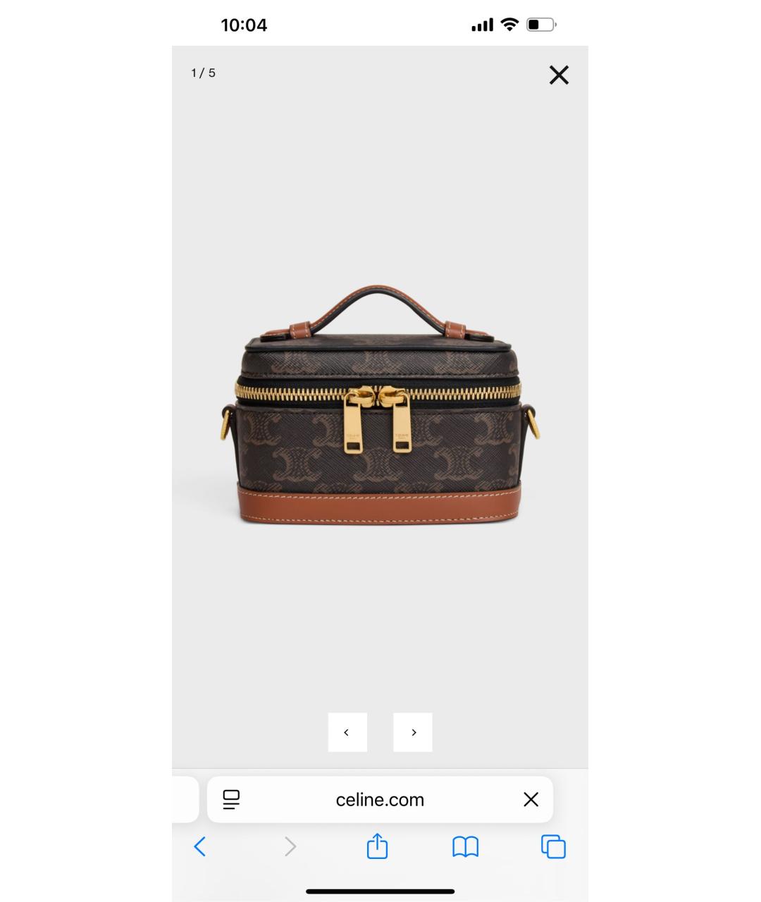 CELINE Коричневая кожаная сумка через плечо, фото 6