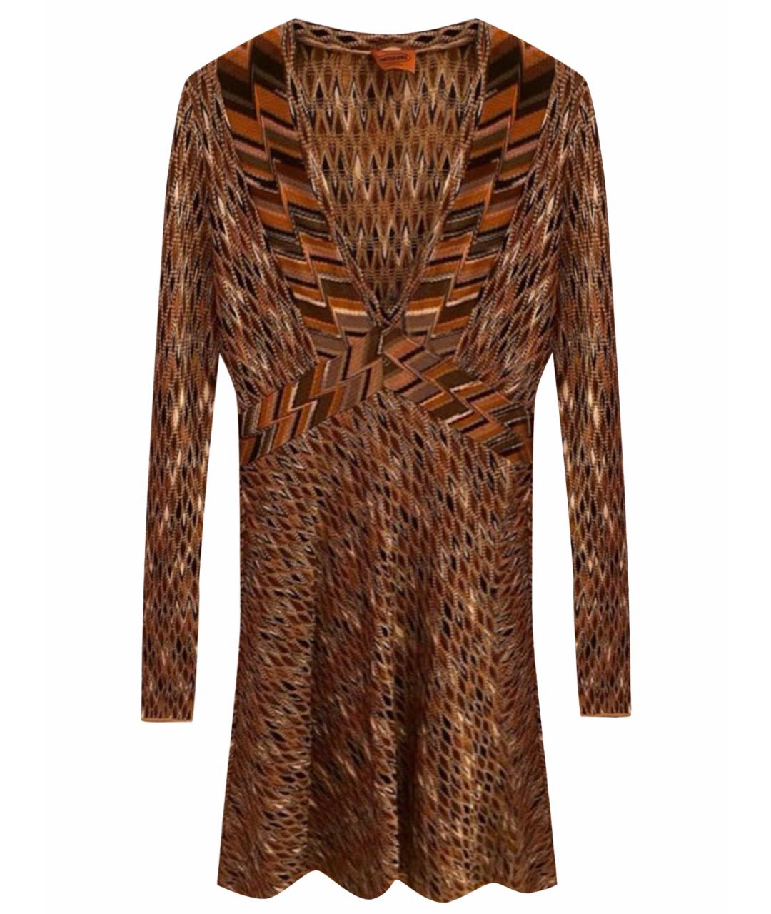 MISSONI Коричневое вискозное повседневное платье, фото 1
