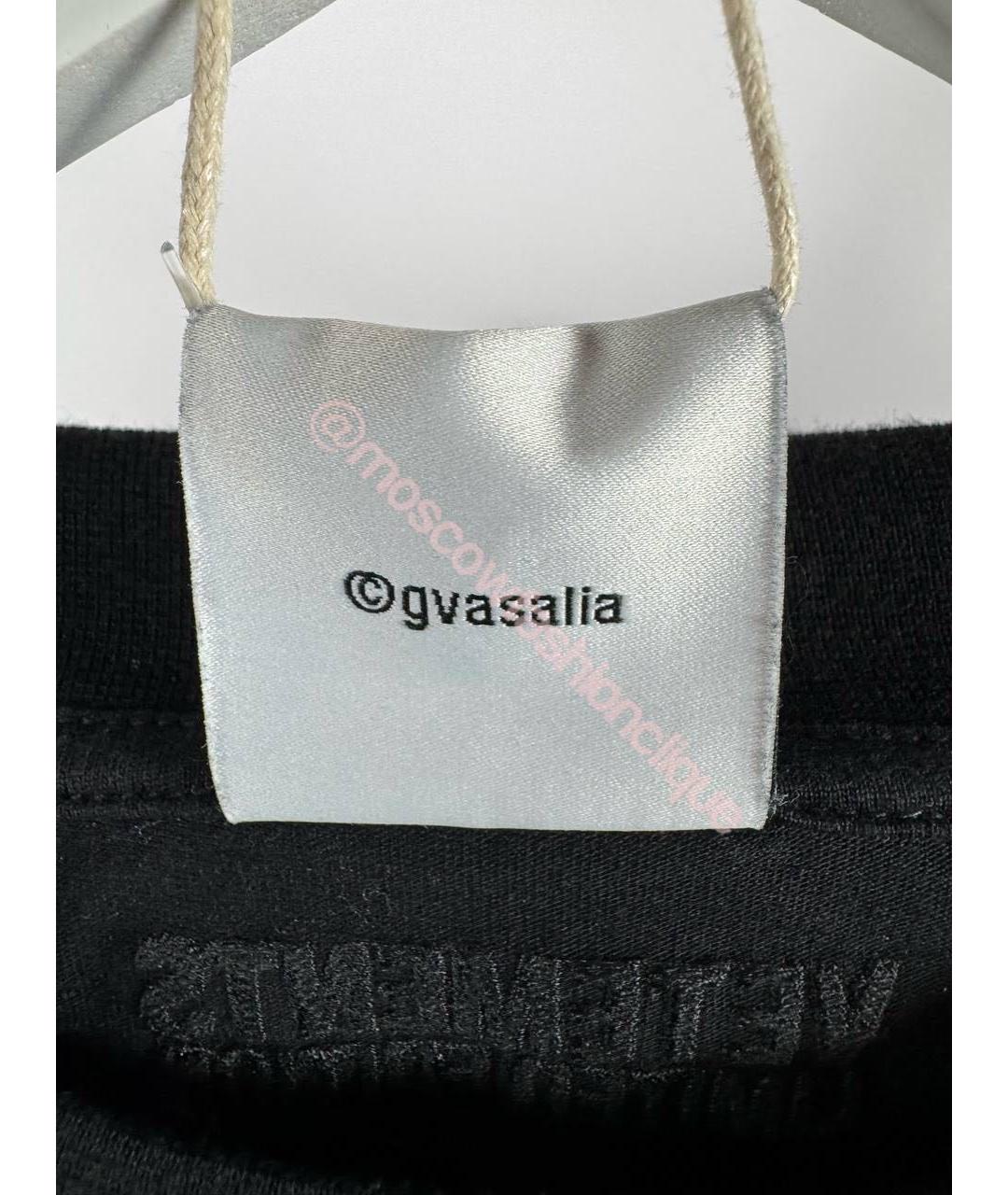 VETEMENTS Черная хлопковая футболка, фото 6
