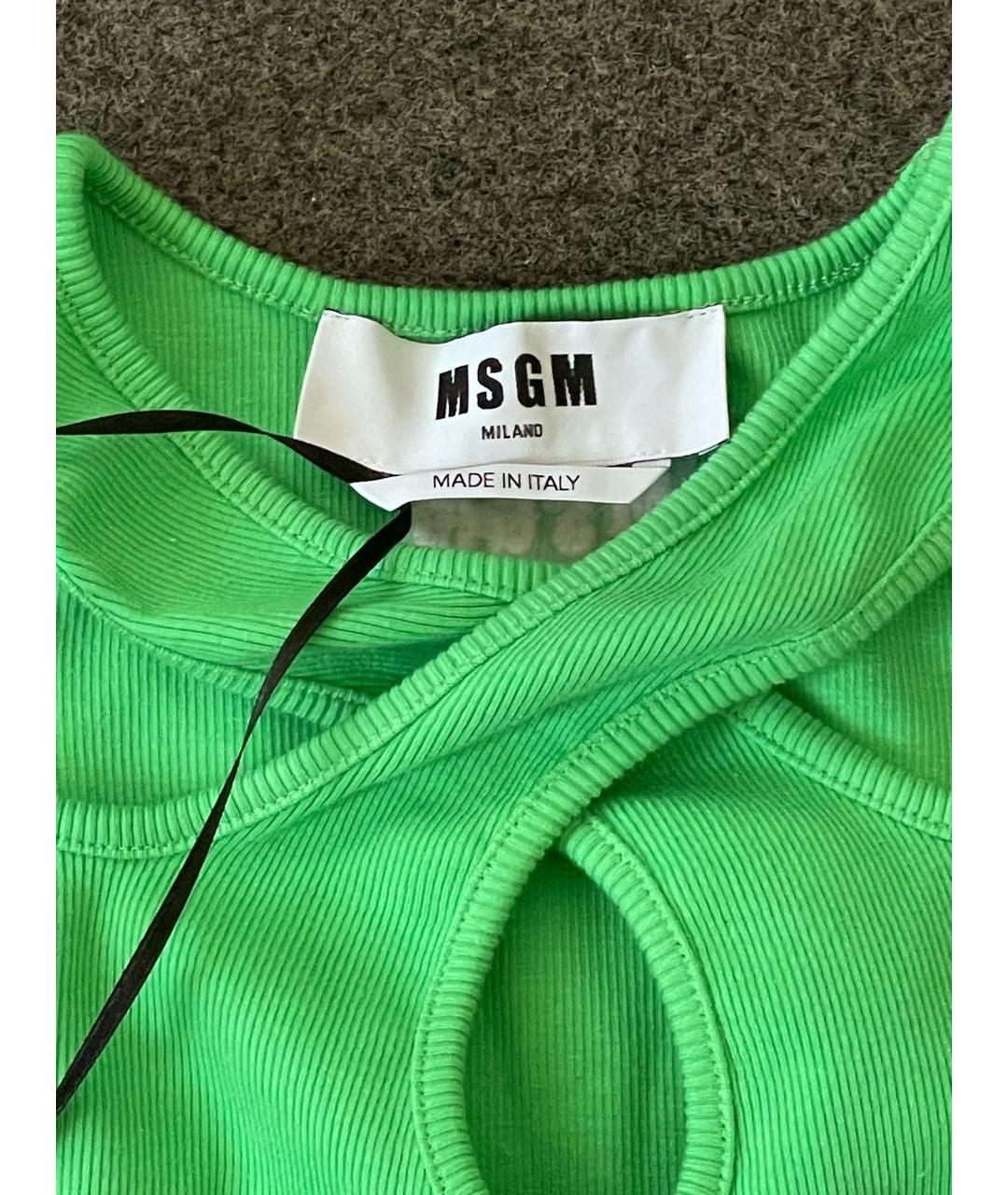 MSGM Зеленая хлопковая майка, фото 3