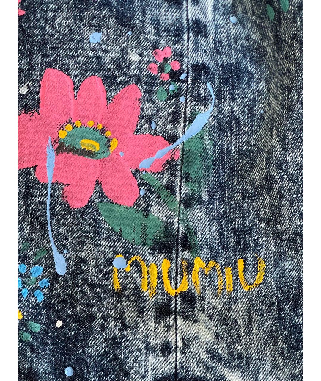 MIU MIU Синяя деним юбка мини, фото 5