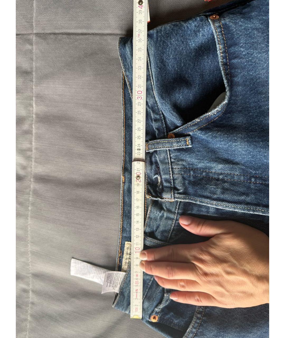 LEVI'S Темно-синие хлопковые прямые джинсы, фото 4
