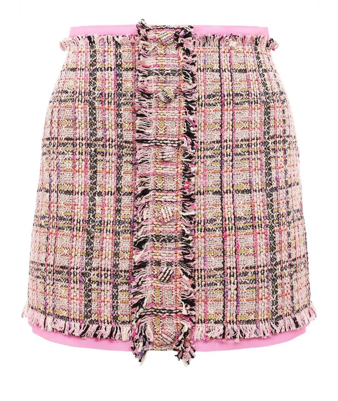MSGM Розовая хлопковая юбка мини, фото 1