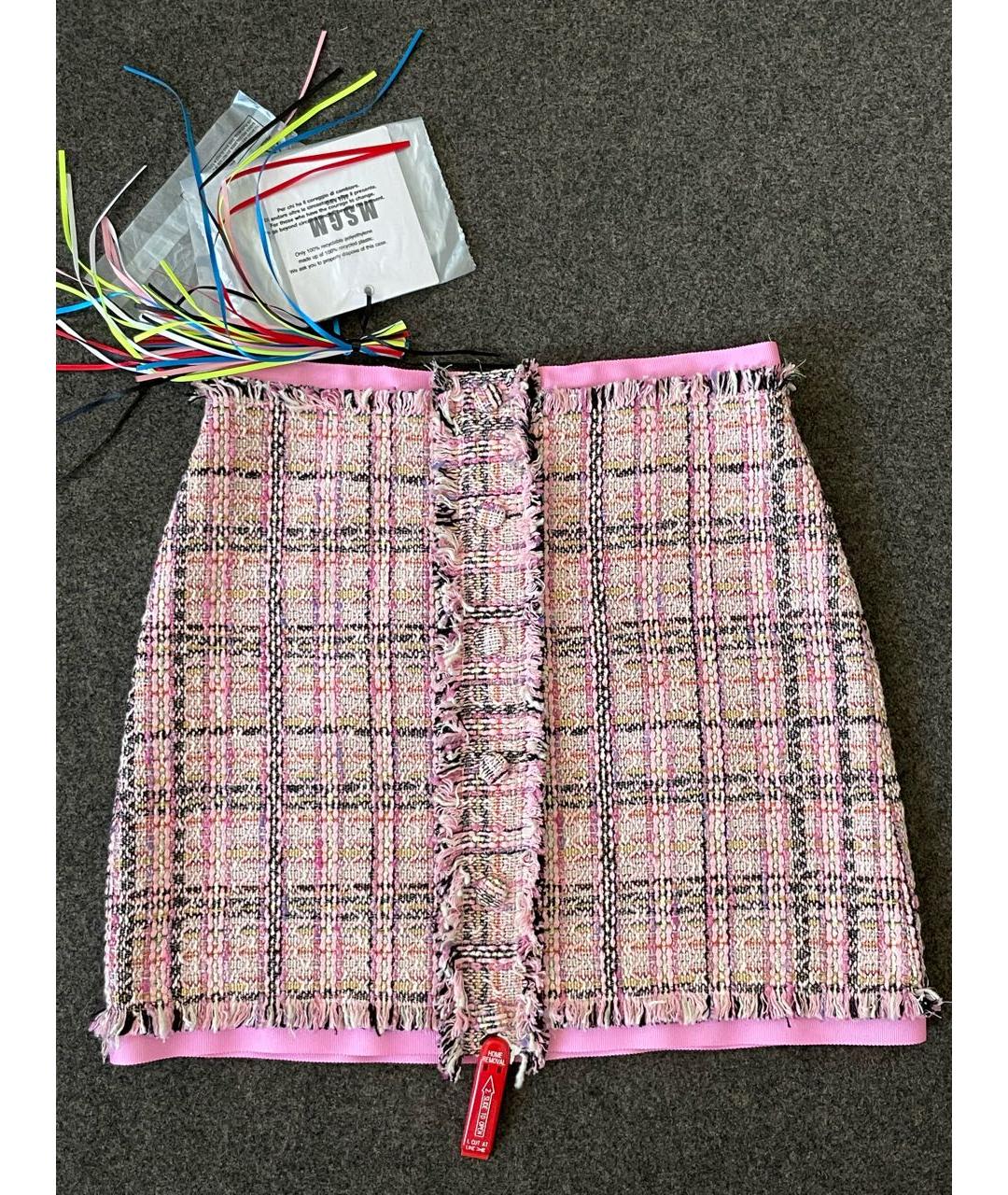 MSGM Розовая хлопковая юбка мини, фото 4
