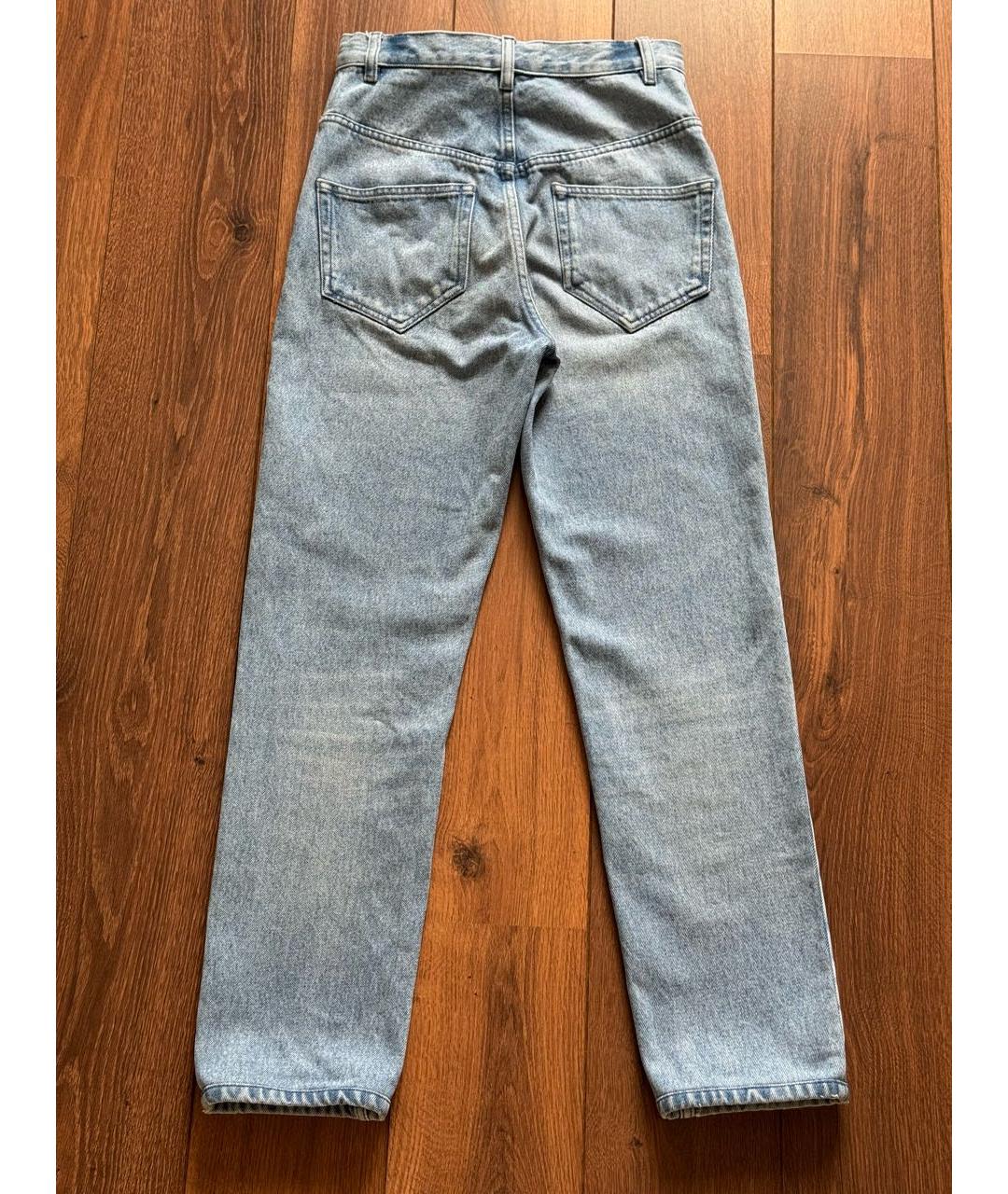 ISABEL MARANT Голубые хлопковые прямые джинсы, фото 2