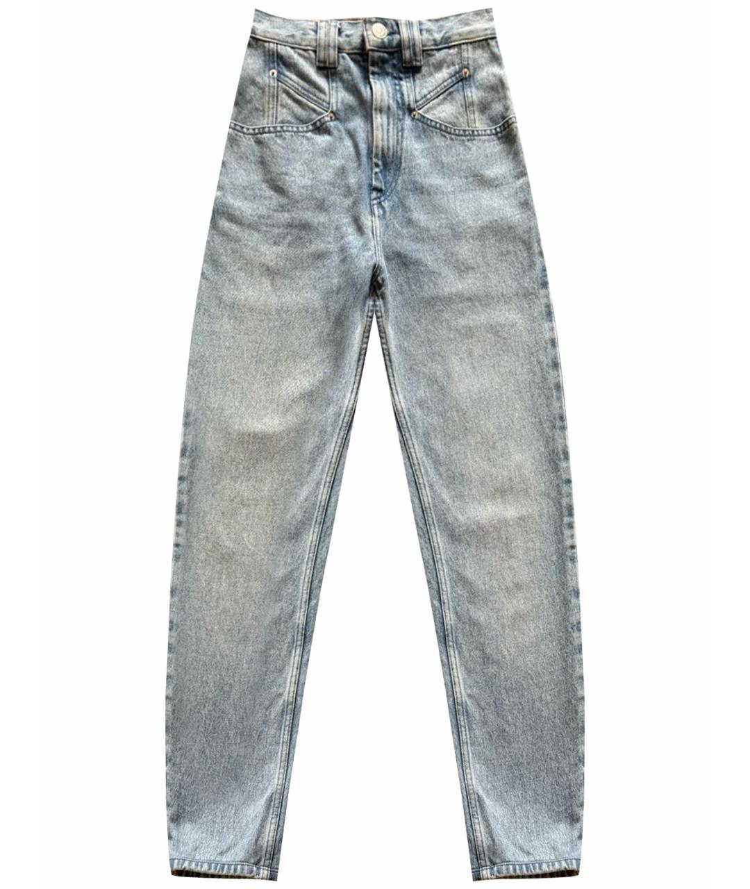 ISABEL MARANT Голубые хлопковые прямые джинсы, фото 1