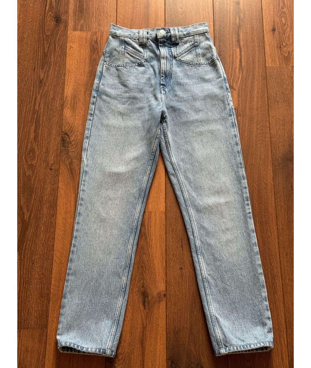 ISABEL MARANT Голубые хлопковые прямые джинсы, фото 8