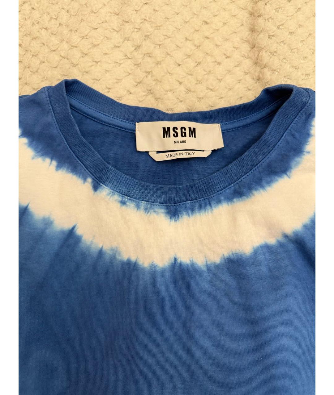 MSGM Синяя хлопковая футболка, фото 2
