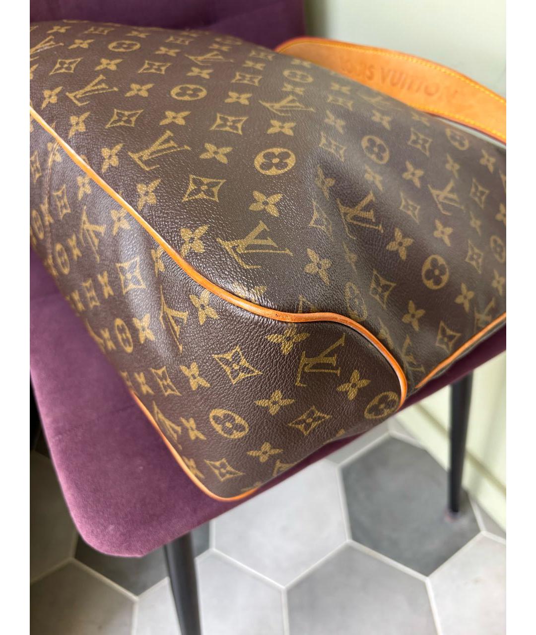 LOUIS VUITTON Коричневая сумка тоут из искусственной кожи, фото 7