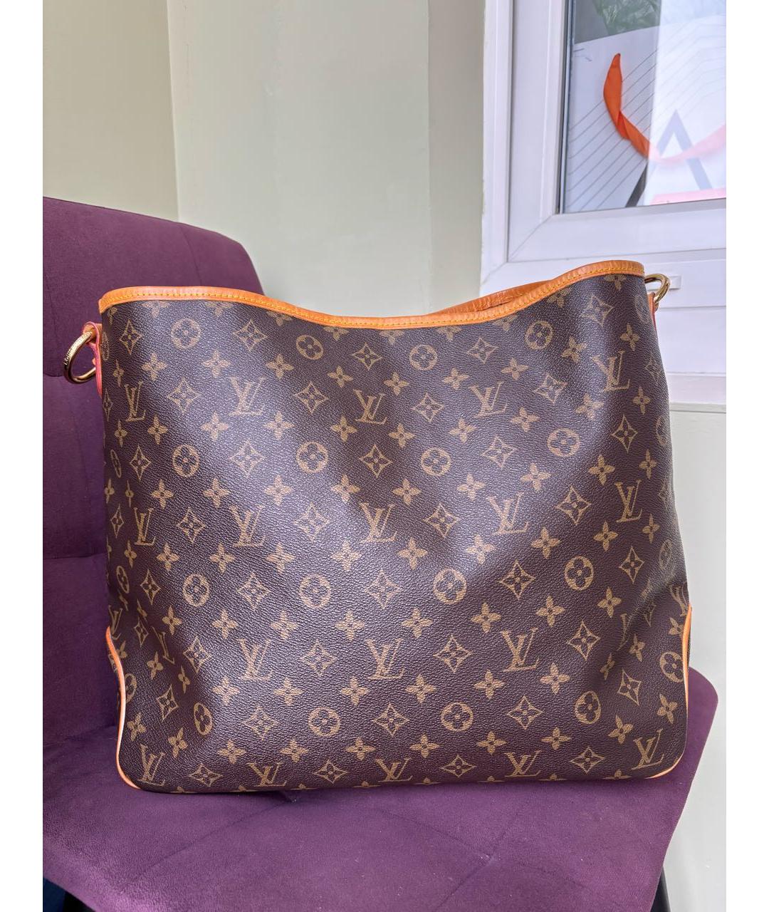 LOUIS VUITTON Коричневая сумка тоут из искусственной кожи, фото 3