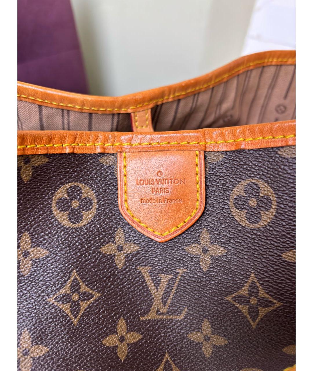 LOUIS VUITTON Коричневая сумка тоут из искусственной кожи, фото 5