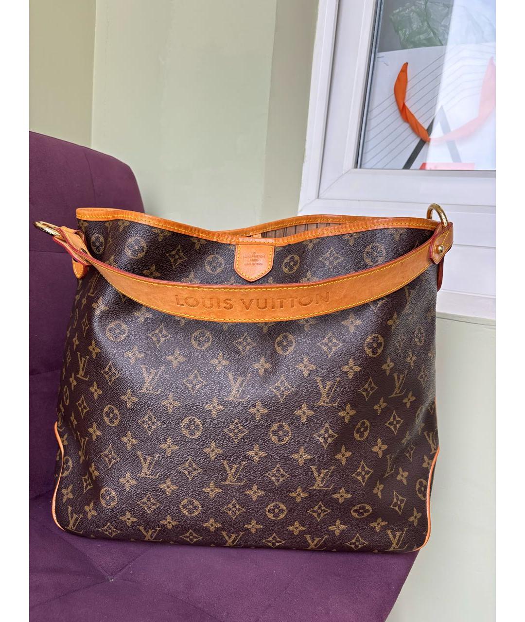 LOUIS VUITTON Коричневая сумка тоут из искусственной кожи, фото 9