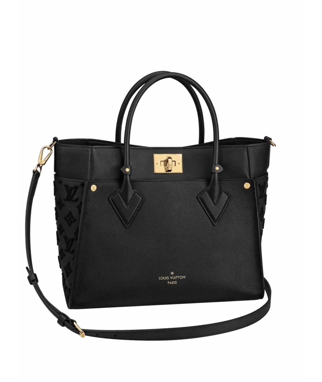 LOUIS VUITTON Черная кожаная сумка тоут, фото 1