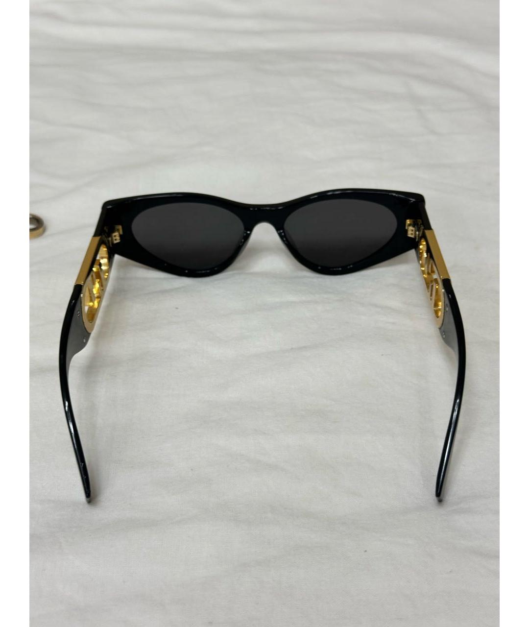 FENDI Черные пластиковые солнцезащитные очки, фото 3