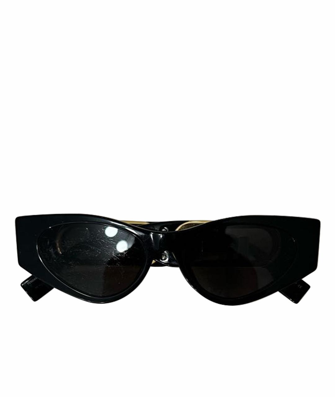 FENDI Черные пластиковые солнцезащитные очки, фото 1