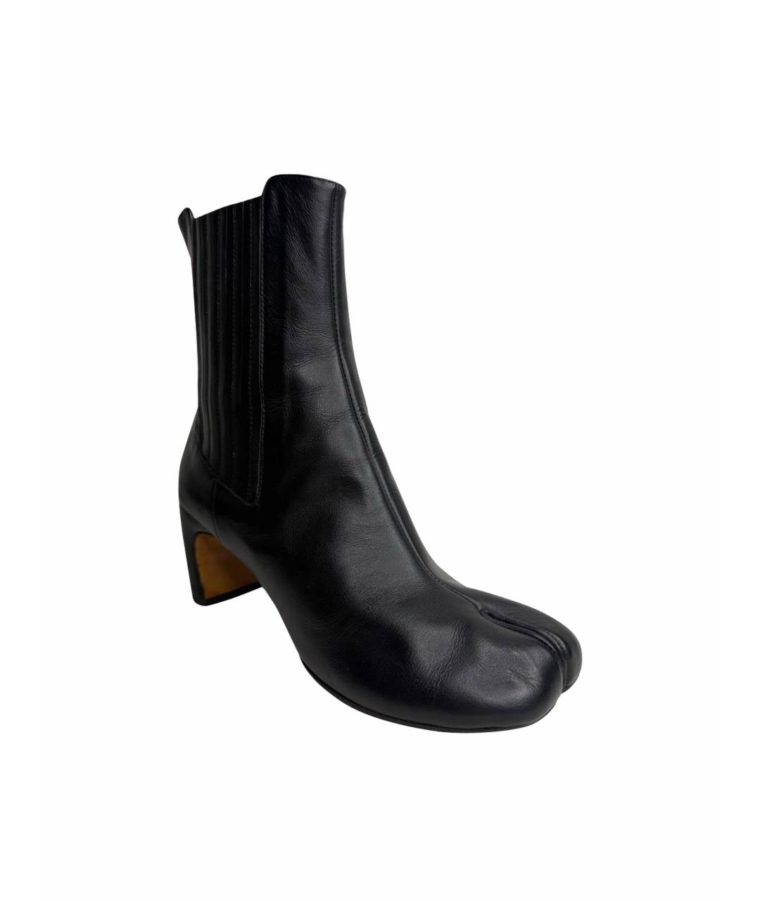 MAISON MARGIELA Черные кожаные ботильоны, фото 1