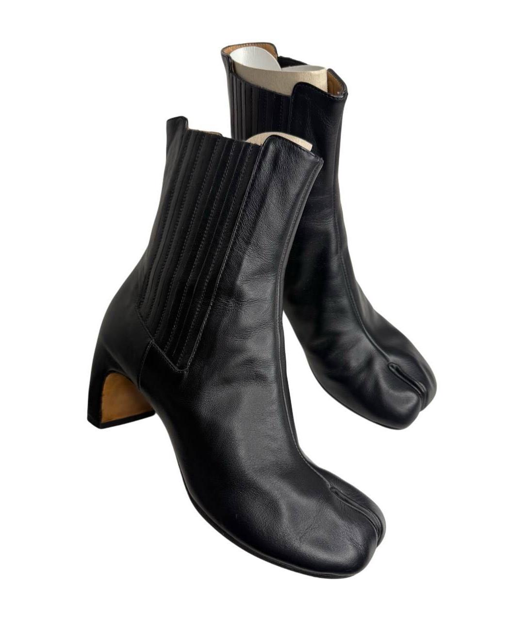MAISON MARGIELA Черные кожаные ботильоны, фото 2