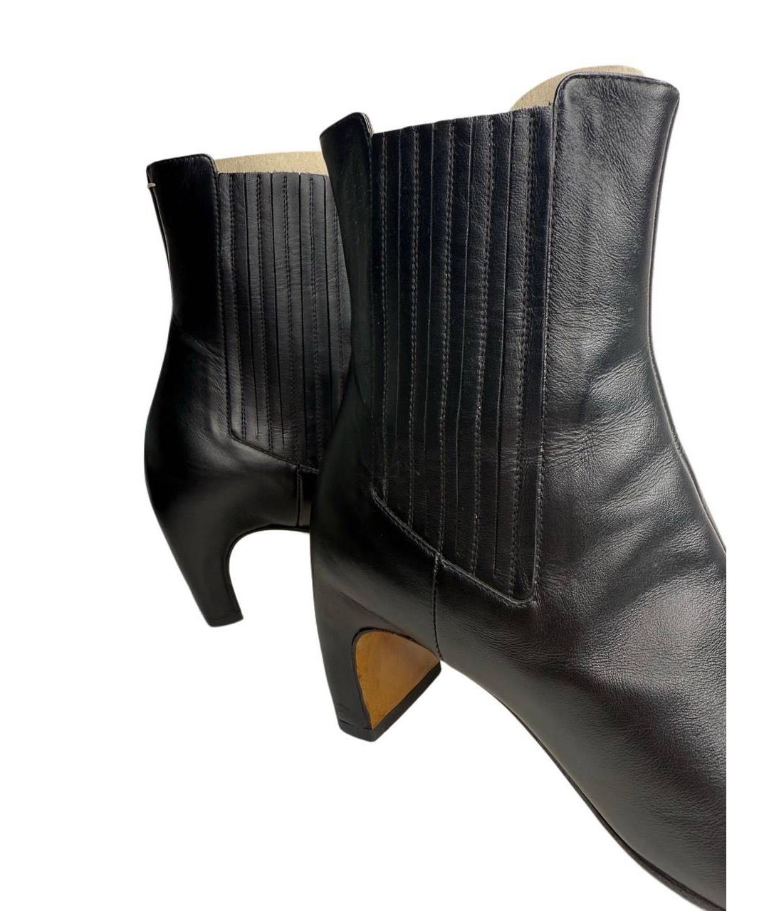 MAISON MARGIELA Черные кожаные ботильоны, фото 5