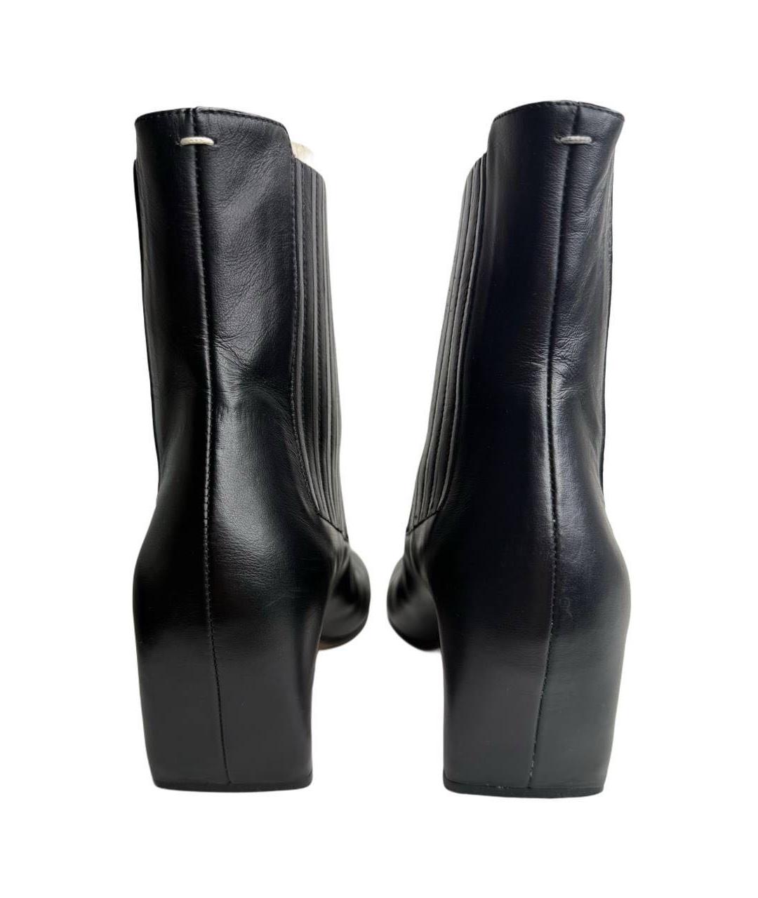 MAISON MARGIELA Черные кожаные ботильоны, фото 4
