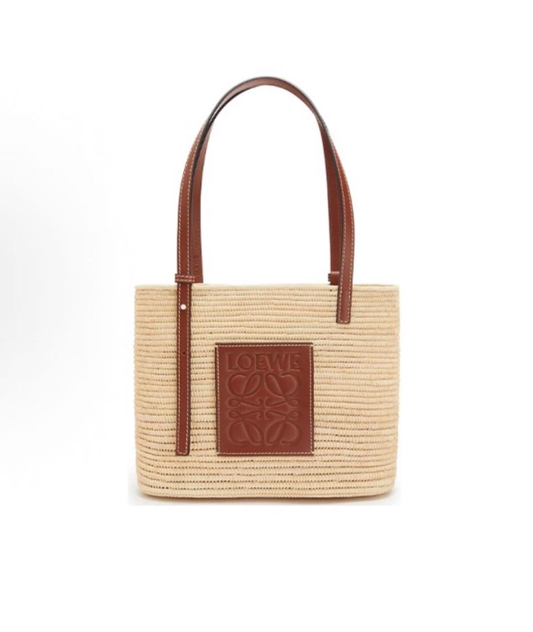 LOEWE Бежевая пляжная сумка, фото 6