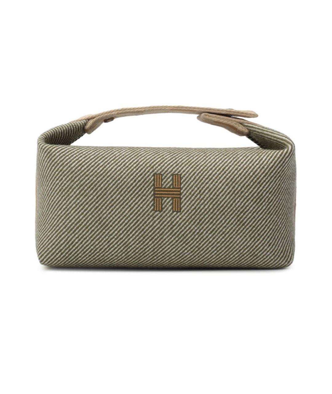 HERMES Бежевая шерстяная косметичка, фото 5
