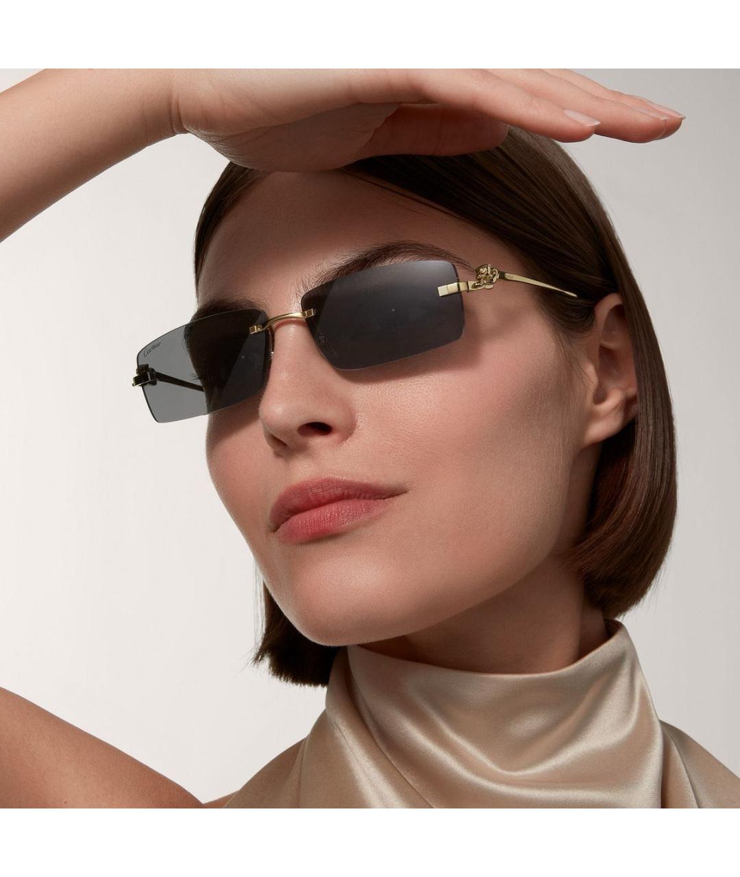 CARTIER Золотые металлические солнцезащитные очки, фото 6