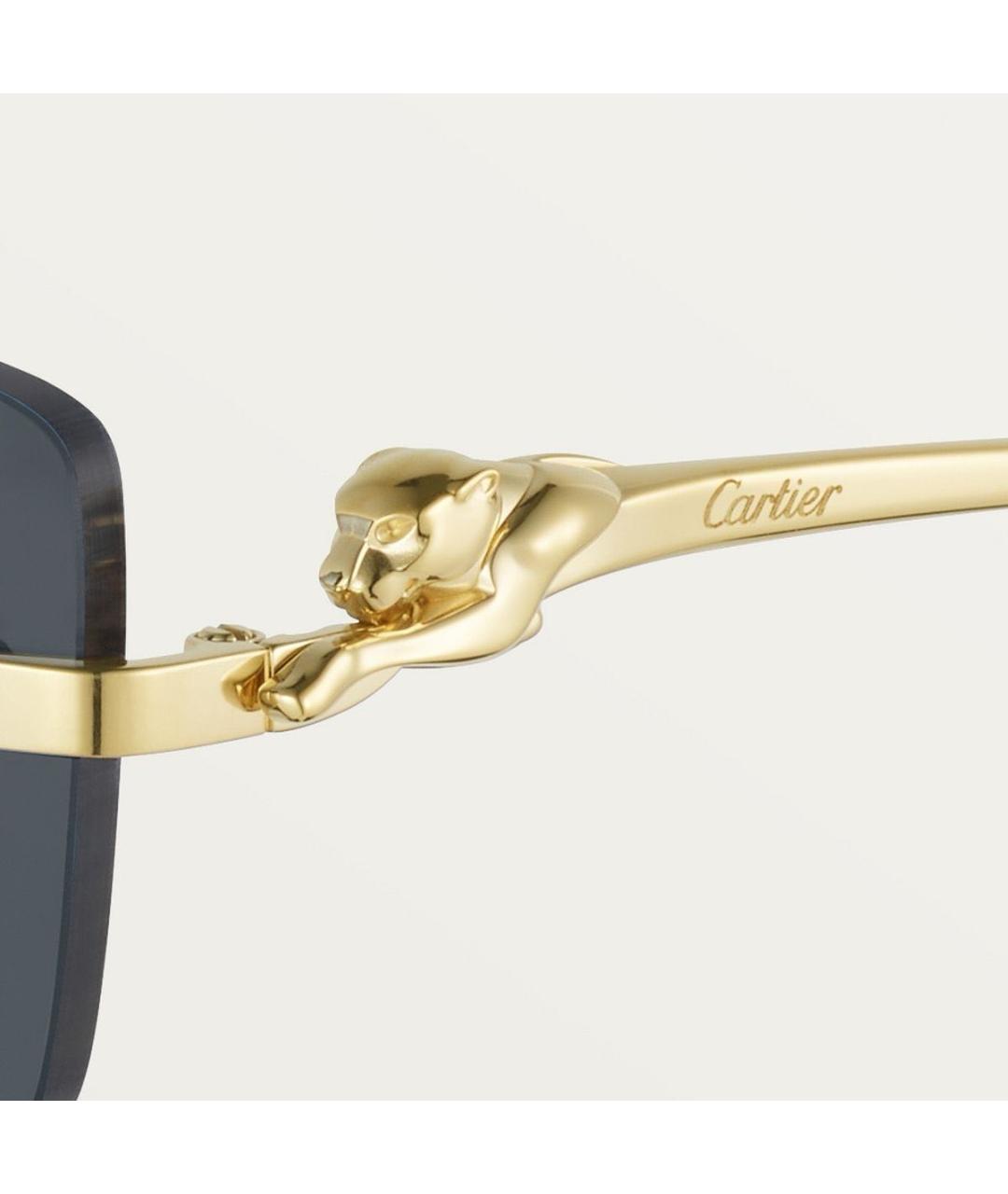 CARTIER Золотые металлические солнцезащитные очки, фото 7