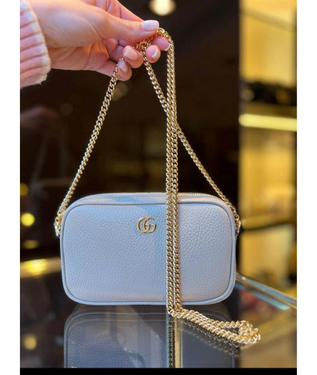 GUCCI Серая кожаная сумка через плечо, фото 6