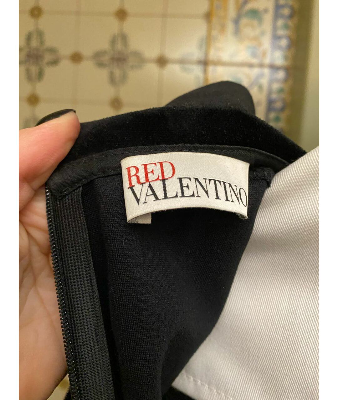 RED VALENTINO Черное хлопковое коктейльное платье, фото 3