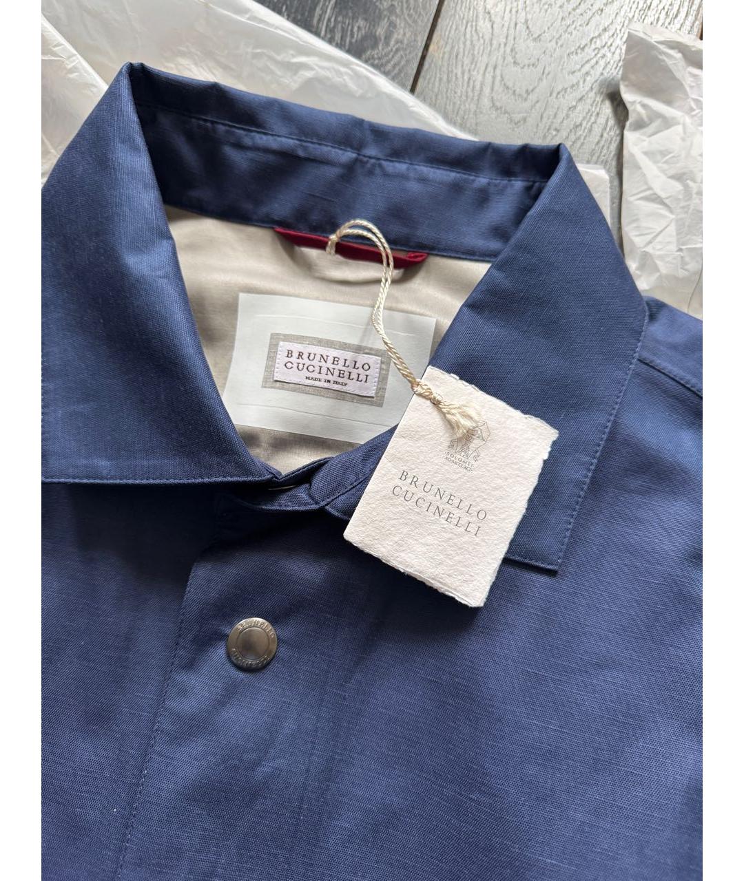 BRUNELLO CUCINELLI Темно-синяя льняная куртка, фото 3