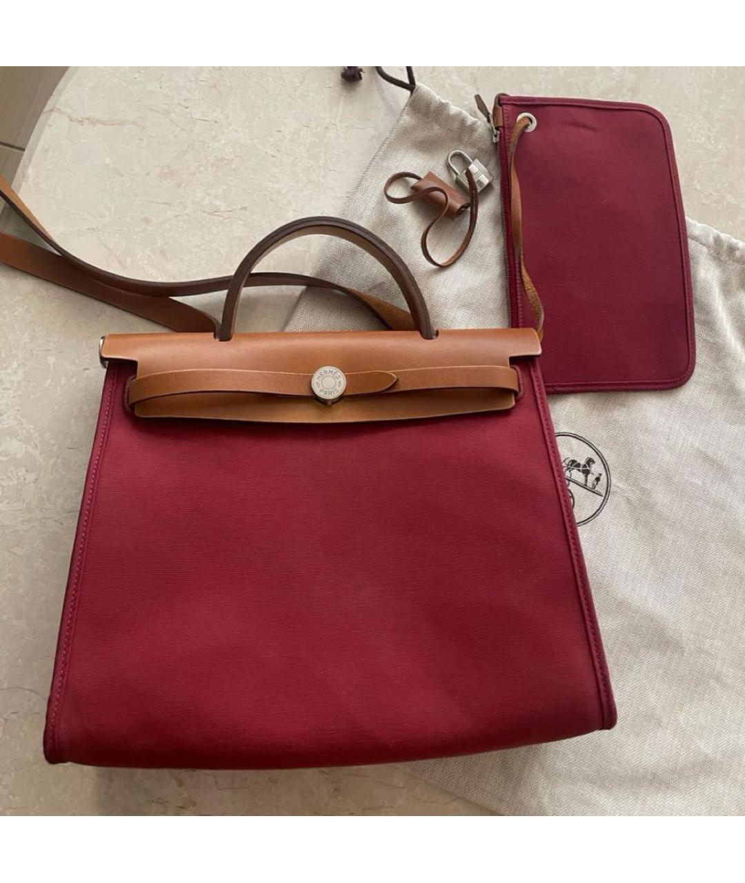 HERMES Бордовая кожаная сумка через плечо, фото 2