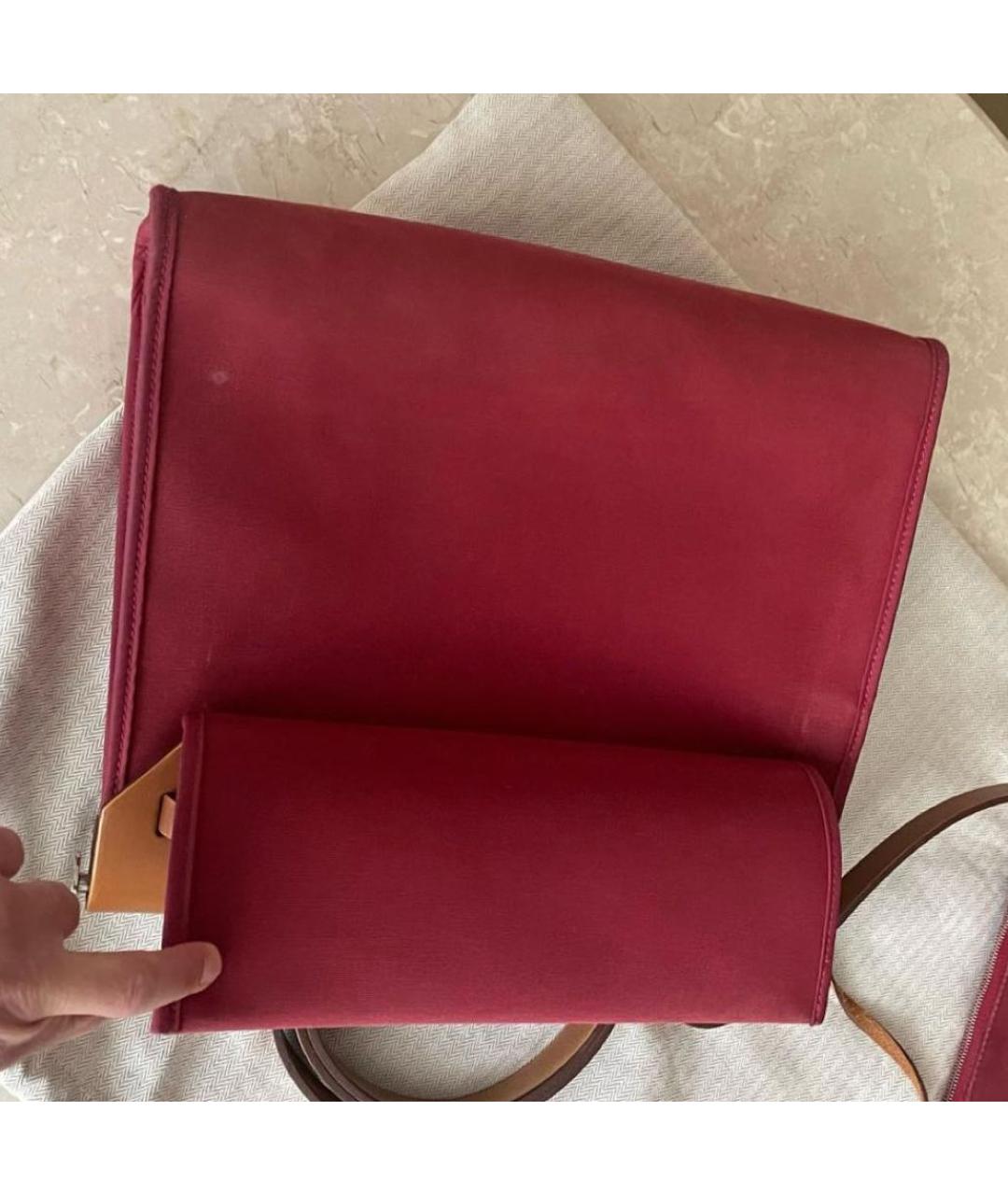 HERMES Бордовая кожаная сумка через плечо, фото 8