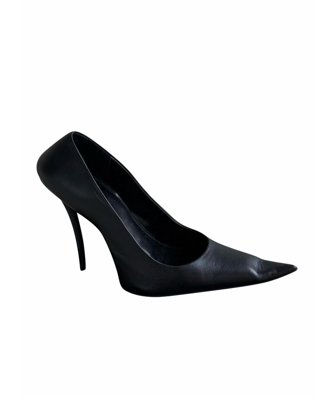 BALENCIAGA Черные кожаные туфли, фото 1