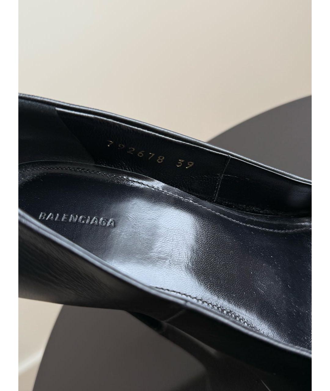 BALENCIAGA Черные кожаные туфли, фото 3