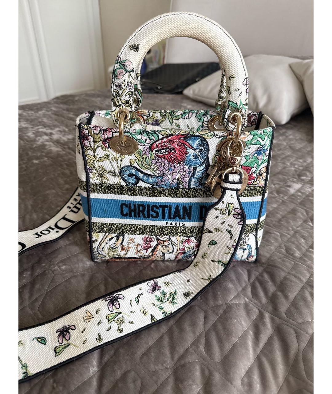 CHRISTIAN DIOR Мульти хлопковая сумка с короткими ручками, фото 5