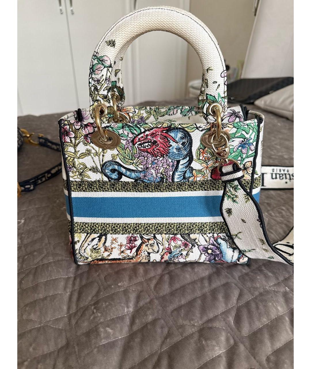 CHRISTIAN DIOR Мульти хлопковая сумка с короткими ручками, фото 3