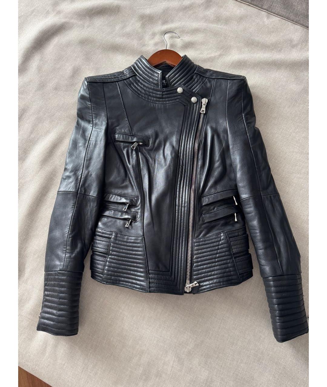 BALMAIN Черная кожаная куртка, фото 5