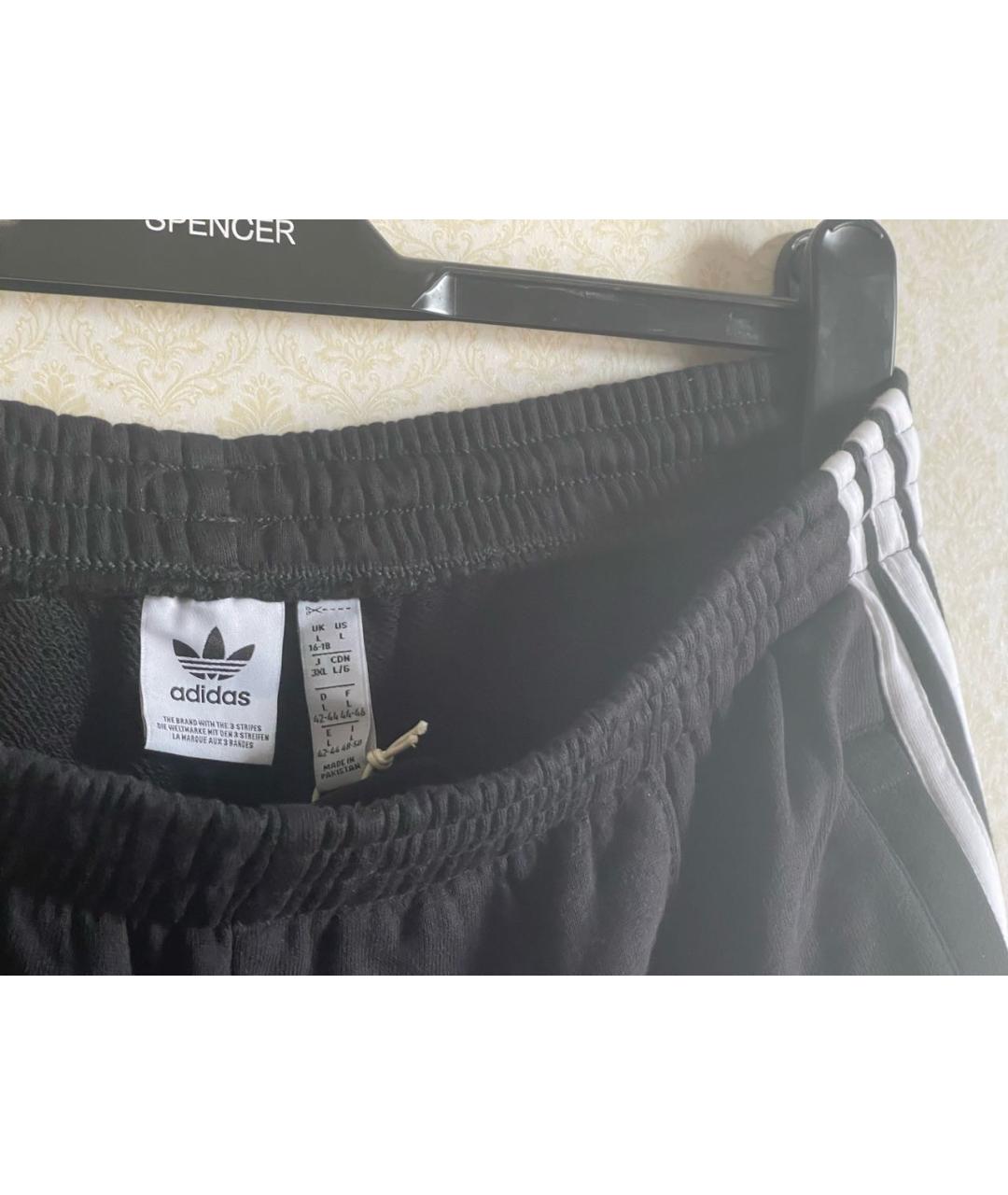 ADIDAS Черные хлопковые брюки широкие, фото 4