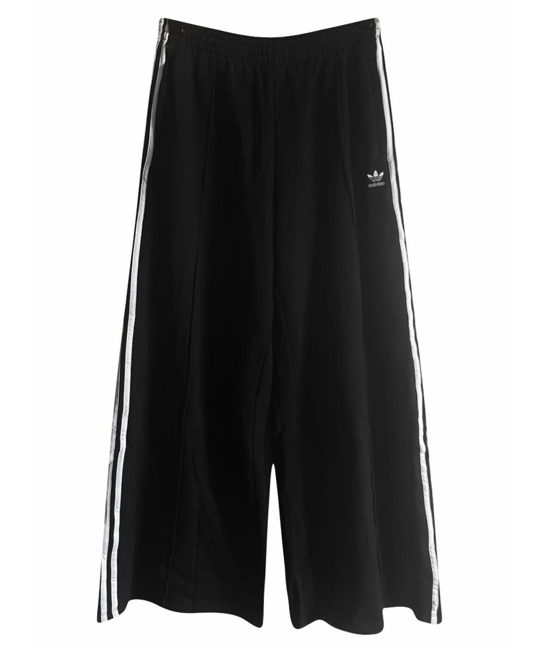 ADIDAS Черные хлопковые брюки широкие, фото 1