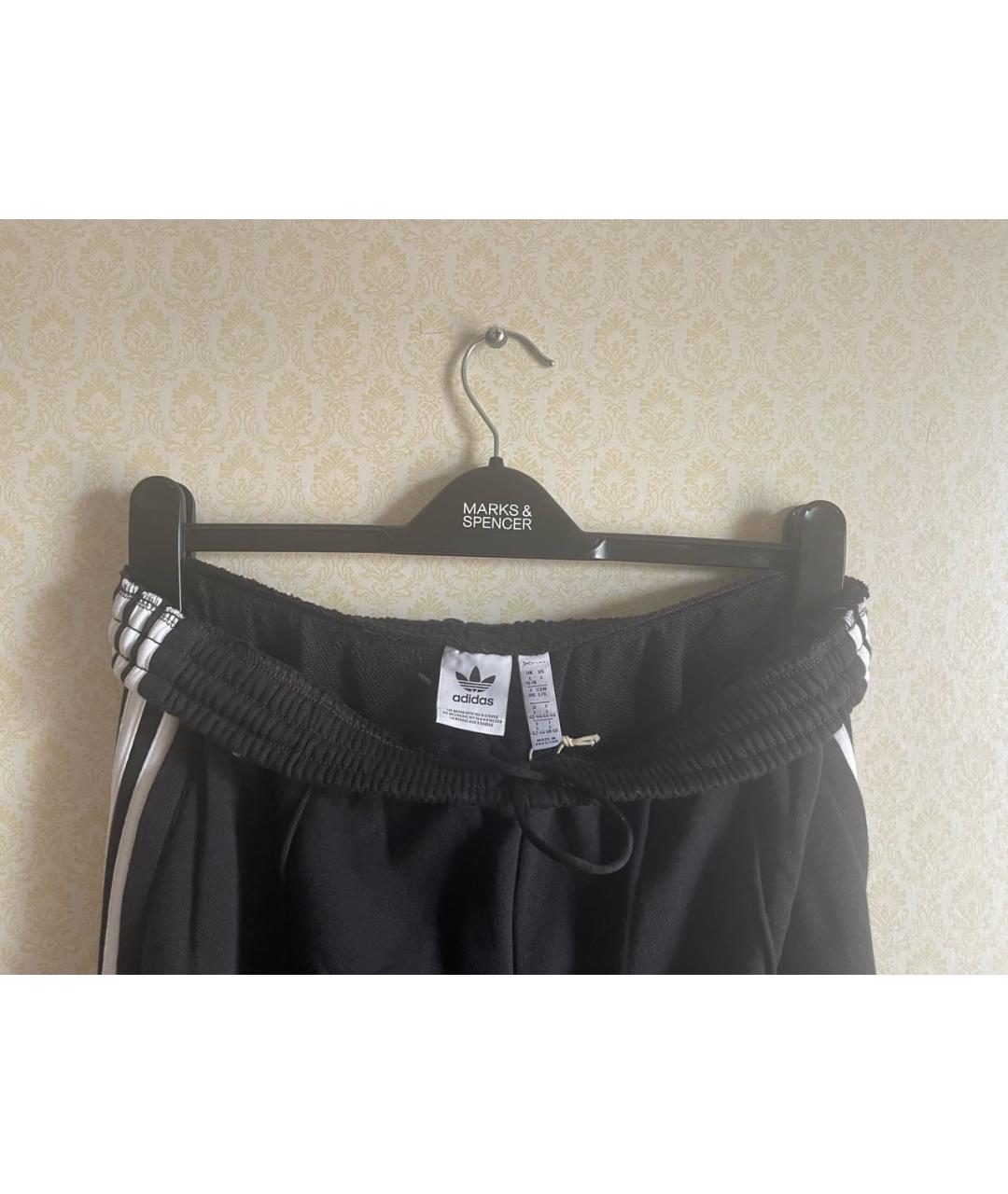 ADIDAS Черные хлопковые брюки широкие, фото 3