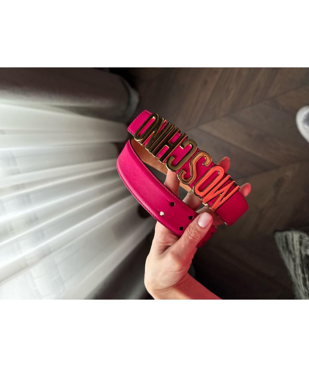 MOSCHINO Фуксия кожаный ремень, фото 4