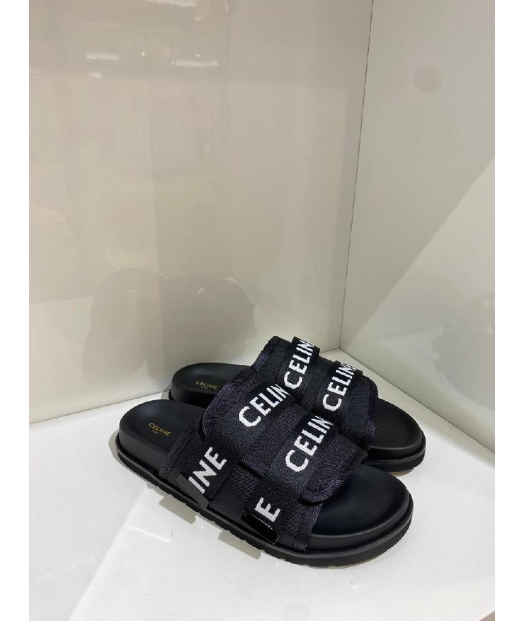 CELINE Черные шлепанцы, фото 3