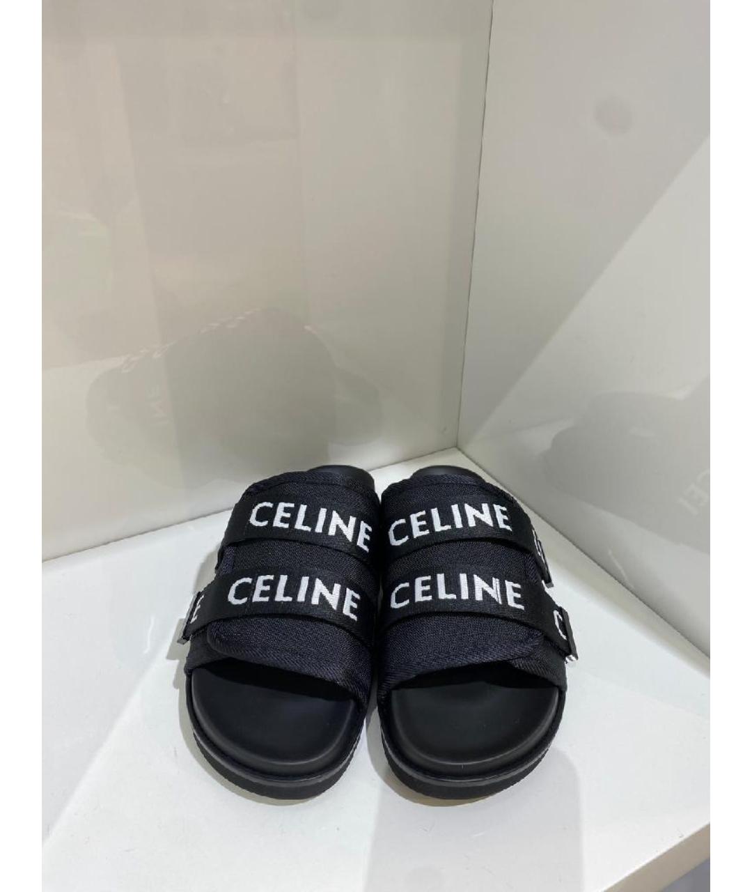 CELINE Черные шлепанцы, фото 4