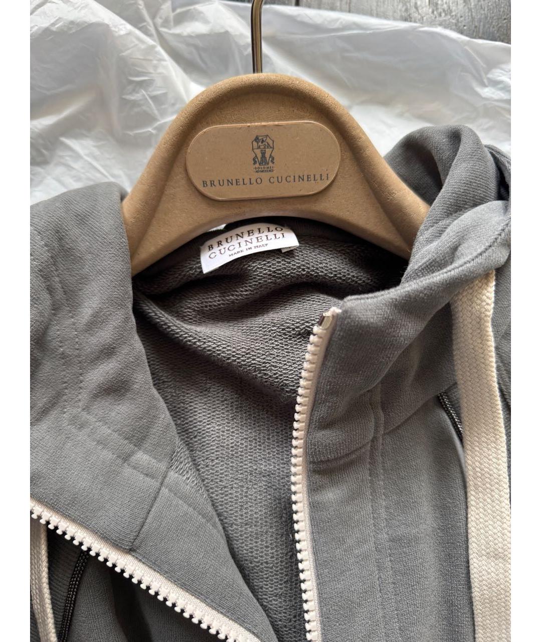 BRUNELLO CUCINELLI Антрацитовый хлопковый костюм с брюками, фото 3