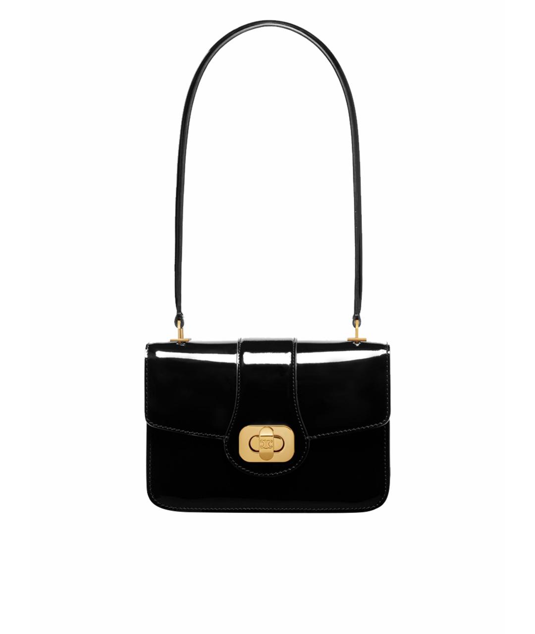 CELINE Черная сумка через плечо из лакированной кожи, фото 1