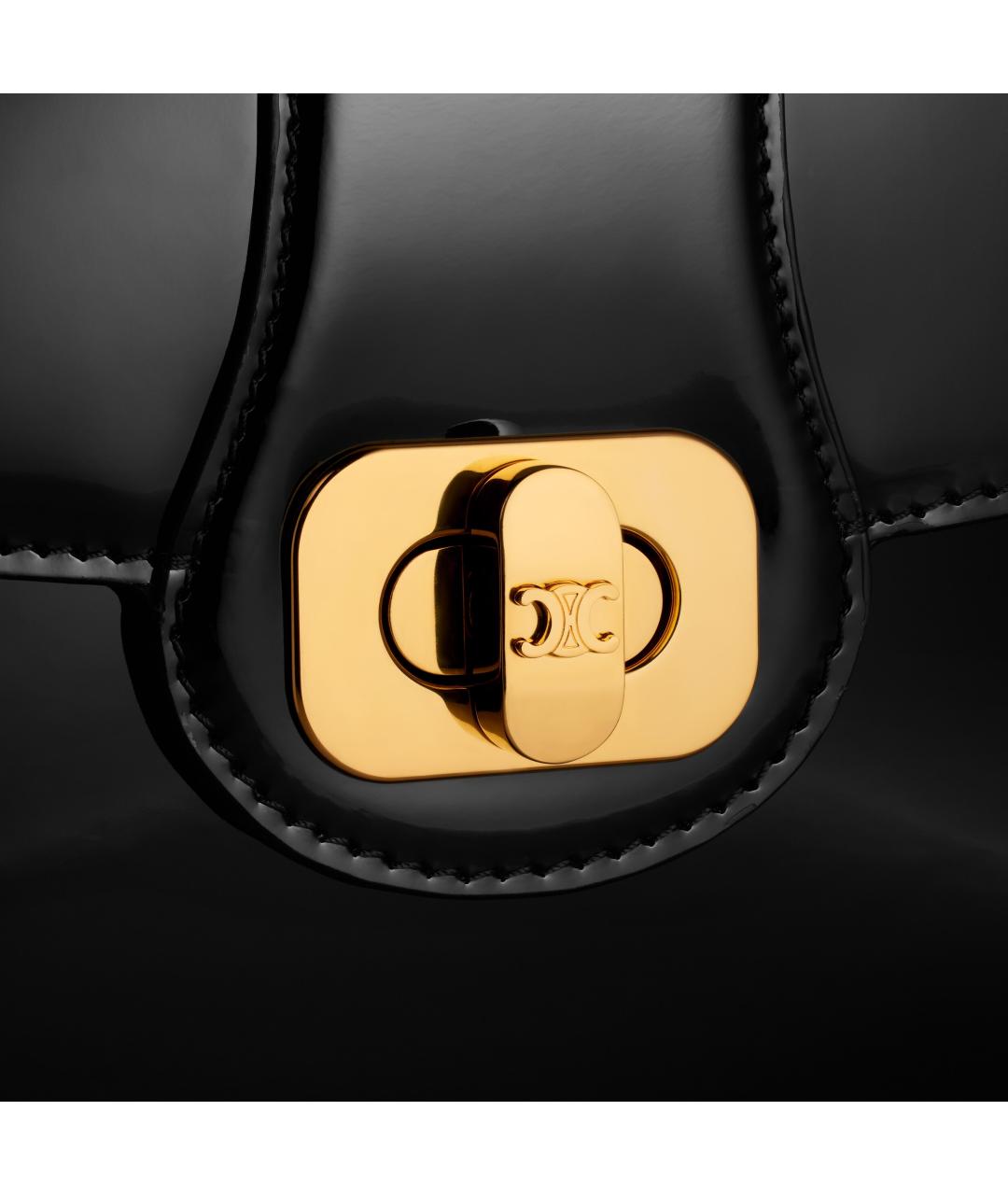 CELINE Черная сумка через плечо из лакированной кожи, фото 7