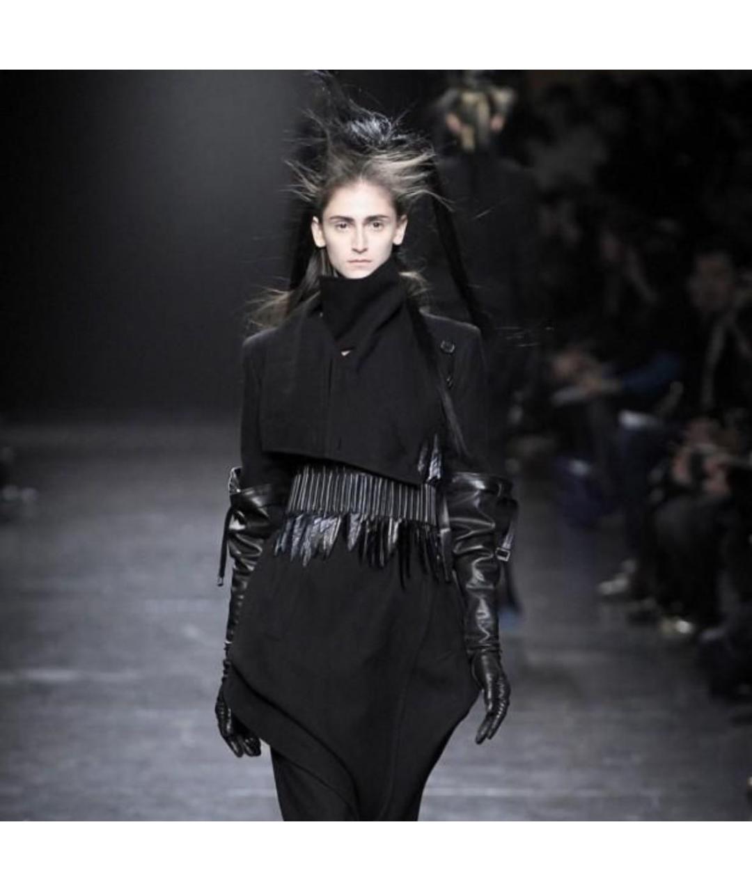 ANN DEMEULEMEESTER Черные кожаные перчатки, фото 2