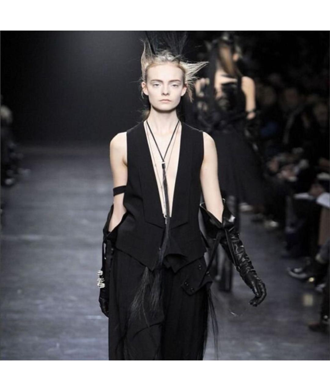 ANN DEMEULEMEESTER Черные кожаные перчатки, фото 6