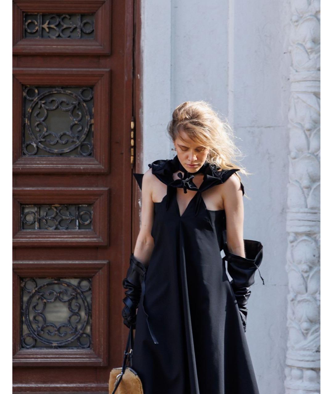 ANN DEMEULEMEESTER Черные кожаные перчатки, фото 5